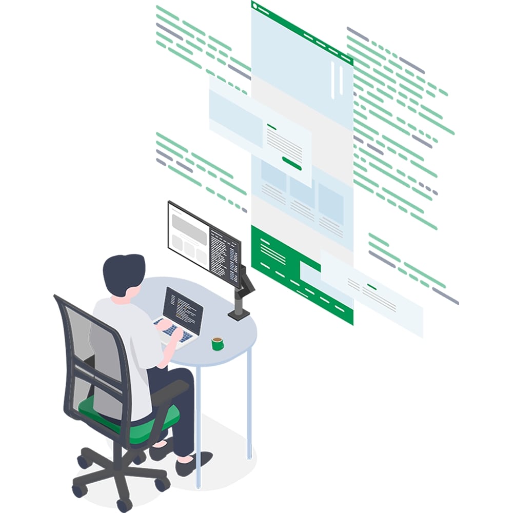 Webサイト制作をする男性