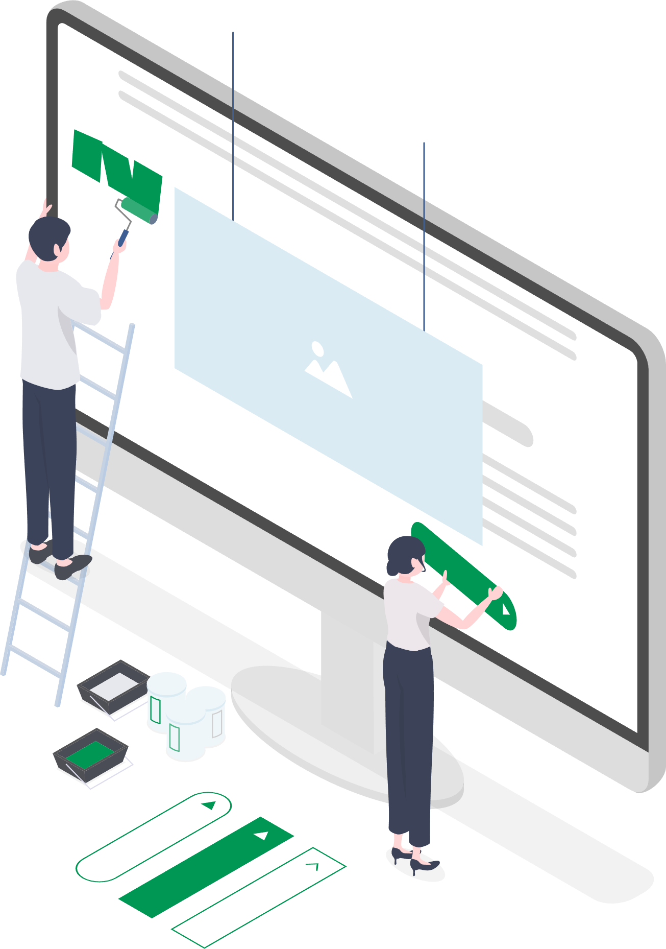 UI/UXデザインをする男性